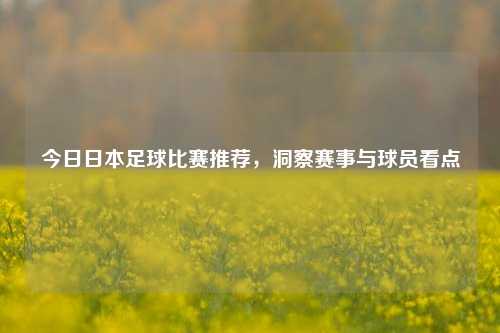 今日日本足球比赛推荐，洞察赛事与球员看点