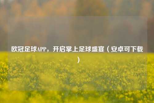 欧冠足球APP,开启掌上足球盛宴(安卓可下载)