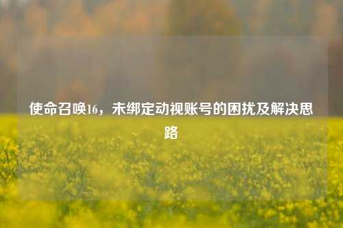 使命召唤16，未绑定动视账号的困扰及解决思路