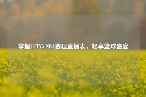 掌握CCTV5 NBA赛程直播表，畅享篮球盛宴