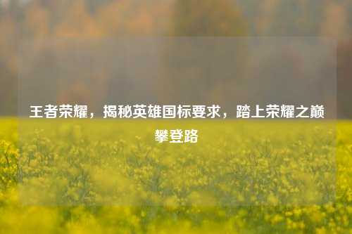 王者荣耀，揭秘英雄国标要求，踏上荣耀之巅攀登路