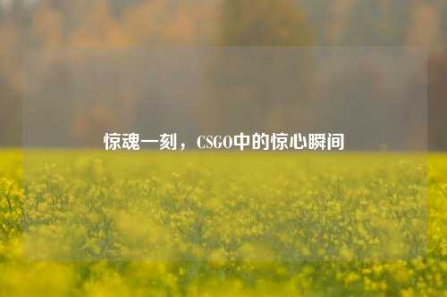 惊魂一刻,CSGO中的惊心瞬间