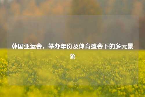 韩国亚运会，举办年份及体育盛会下的多元景象