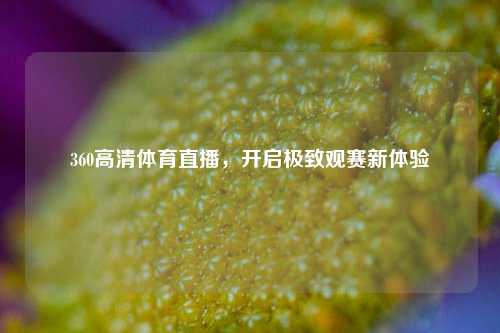 360高清体育直播，开启极致观赛新体验