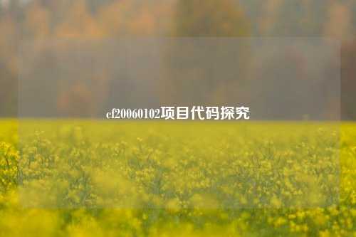 cf20060102项目代码探究