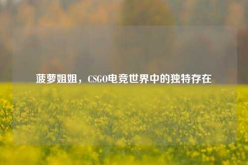 菠萝姐姐，CSGO电竞世界中的独特存在