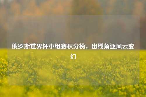 俄罗斯世界杯小组赛积分榜，出线角逐风云变幻