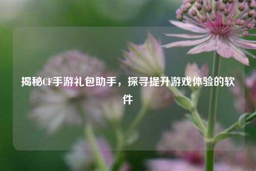 揭秘CF手游礼包助手,探寻提升游戏体验的软件