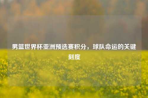 男篮世界杯亚洲预选赛积分，球队命运的关键刻度