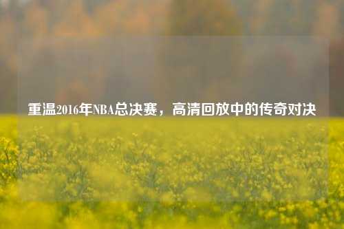 重温2016年NBA总决赛,高清回放中的传奇对决