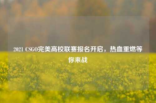 2021 CSGO完美高校联赛报名开启，热血重燃等你来战