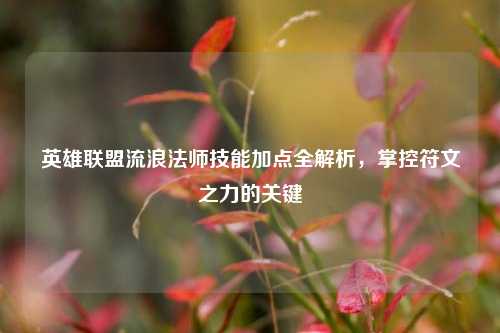 英雄联盟流浪法师技能加点全解析，掌控符文之力的关键