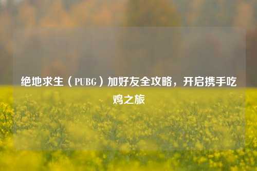绝地求生(PUBG)加好友全攻略,开启携手吃鸡之旅