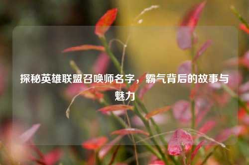 探秘英雄联盟召唤师名字,霸气背后的故事与魅力