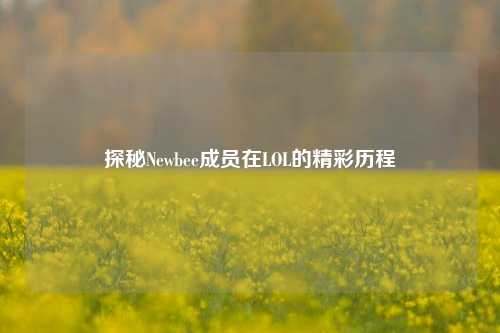 探秘Newbee成员在LOL的精彩历程