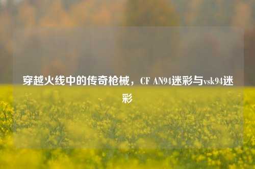穿越火线中的传奇枪械,CF AN94迷彩与vsk94迷彩