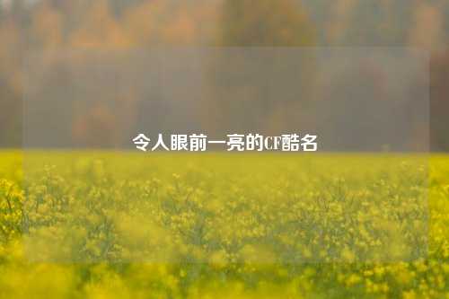 令人眼前一亮的CF酷名
