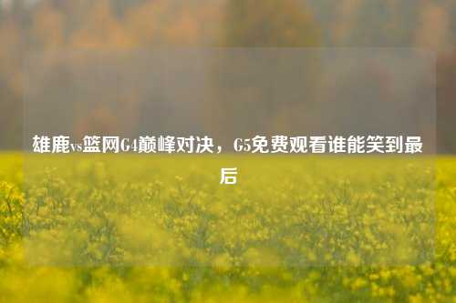 雄鹿vs篮网G4巅峰对决，G5免费观看谁能笑到最后