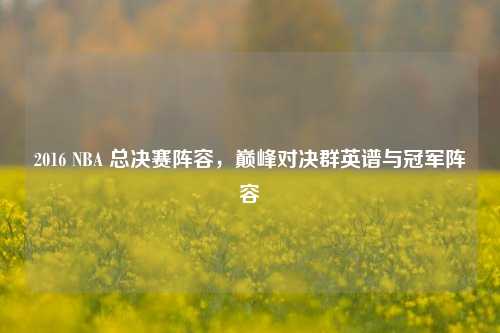 2016 NBA 总决赛阵容,巅峰对决群英谱与冠军阵容