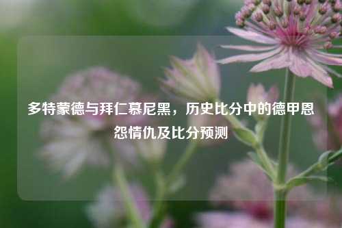 多特蒙德与拜仁慕尼黑，历史比分中的德甲恩怨情仇及比分预测