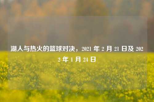 湖人与热火的篮球对决,2021 年 2 月 21 日及 2022 年 1 月 24 日