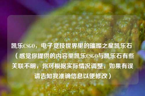 凯乐CSGO,电子竞技世界里的璀璨之星凯乐石 (感觉你提供的内容里凯乐CSGO与凯乐石有些关联不明,你可根据实际情况调整,如果有误请告知我准确信息以便修改)