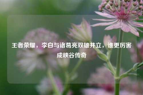 王者荣耀，李白与诸葛亮双雄并立，谁更厉害成峡谷传奇