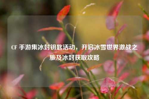 CF 手游集冰封钥匙活动，开启冰雪世界激战之旅及冰封获取攻略