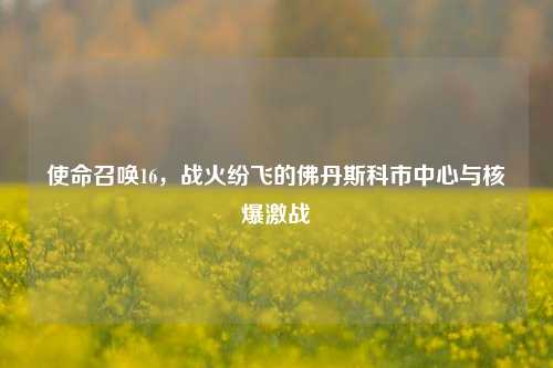 使命召唤16，战火纷飞的佛丹斯科市中心与核爆激战