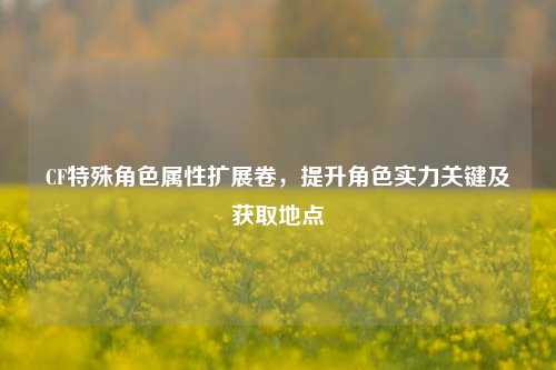 CF特殊角色属性扩展卷，提升角色实力关键及获取地点