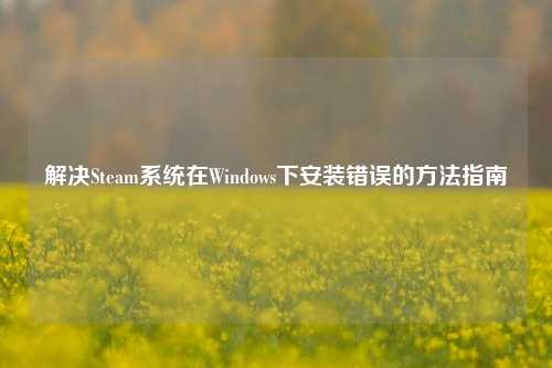 解决Steam系统在Windows下安装错误的方法指南