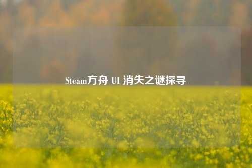 Steam方舟 UI 消失之谜探寻