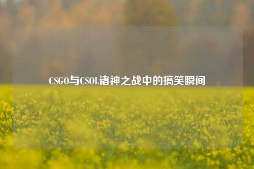 CSGO与CSOL诸神之战中的搞笑瞬间