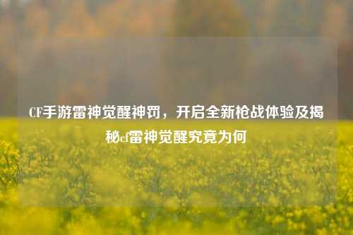 CF手游雷神觉醒神罚,开启全新枪战体验及揭秘cf雷神觉醒究竟为何