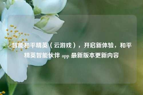 智能和平精英（云游戏），开启新体验，和平精英智能伙伴 app 最新版本更新内容