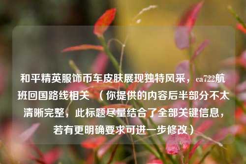 和平精英服饰币车皮肤展现独特风采,ca722航班回国路线相关 (你提供的内容后半部分不太清晰完整,此标题尽量结合了全部关键信息,若有更明确要求可进一步修改)