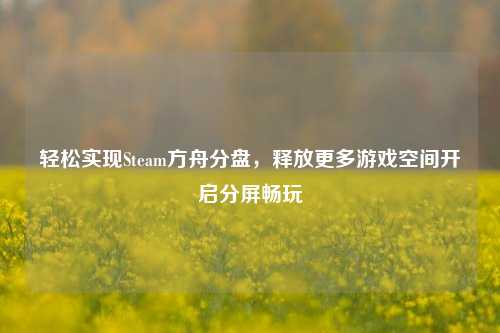 轻松实现Steam方舟分盘,释放更多游戏空间开启分屏畅玩