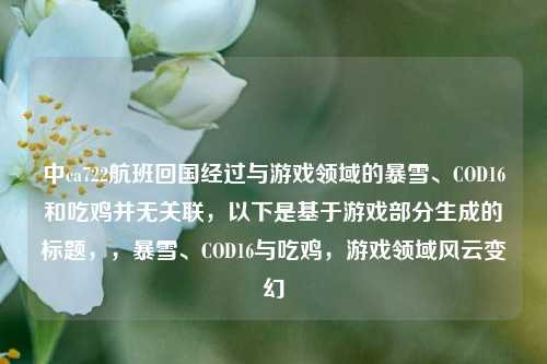 中ca722航班回国经过与游戏领域的暴雪、COD16和吃鸡并无关联,以下是基于游戏部分生成的标题,,暴雪、COD16与吃鸡,游戏领域风云变幻