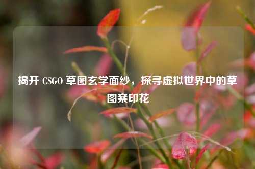 揭开 CSGO 草图玄学面纱,探寻虚拟世界中的草图案印花