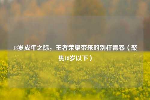 18岁成年之际，王者荣耀带来的别样青春（聚焦18岁以下）