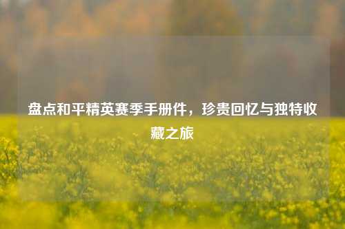 盘点和平精英赛季手册件,珍贵回忆与独特收藏之旅
