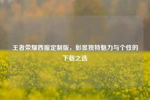 王者荣耀西服定制版,彰显独特魅力与个性的下载之选