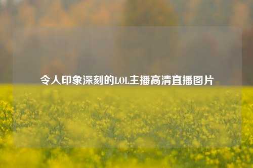 令人印象深刻的LOL主播高清直播图片