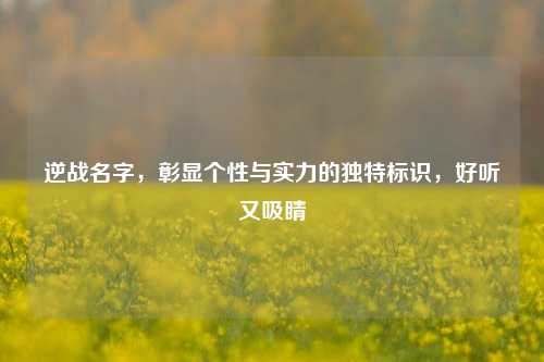 逆战名字,彰显个性与实力的独特标识,好听又吸睛