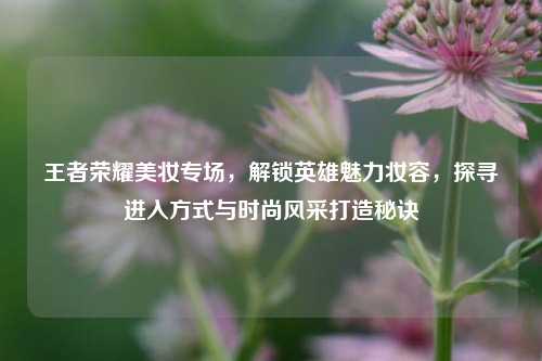 王者荣耀美妆专场,解锁英雄魅力妆容,探寻进入方式与时尚风采打造秘诀