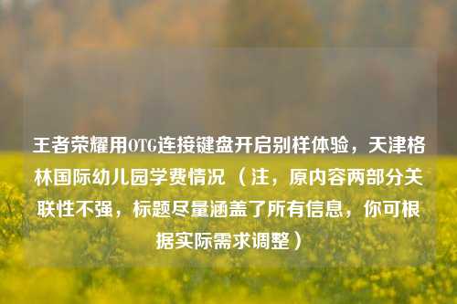 王者荣耀用OTG连接键盘开启别样体验,天津格林国际幼儿园学费情况 (注,原内容两部分关联性不强,标题尽量涵盖了所有信息,你可根据实际需求调整)