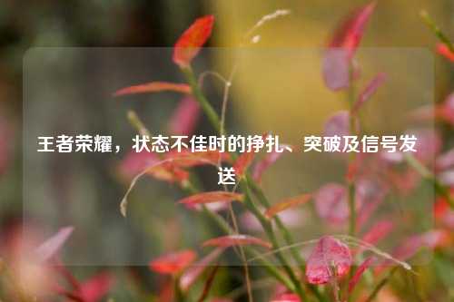 王者荣耀,状态不佳时的挣扎、突破及信号发送