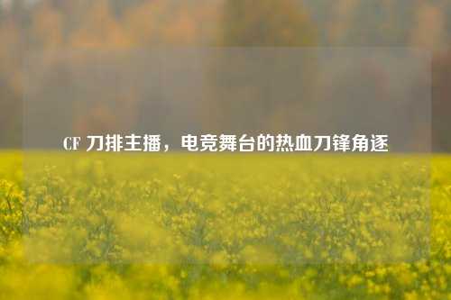 CF 刀排主播,电竞舞台的热血刀锋角逐