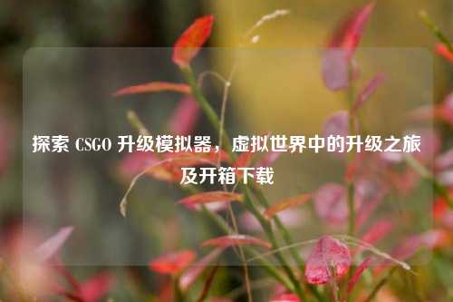 探索 CSGO 升级模拟器，虚拟世界中的升级之旅及开箱下载