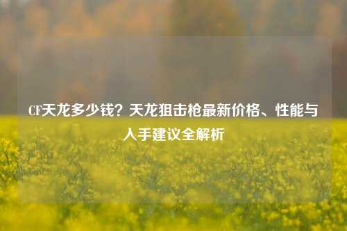 CF天龙多少钱?天龙狙击枪最新价格、性能与入手建议全解析